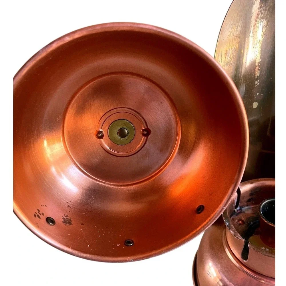 Vintage 70s Coppercraft Guild Copper & Brass Scalloped Wall Sconce Pair - MCM-9